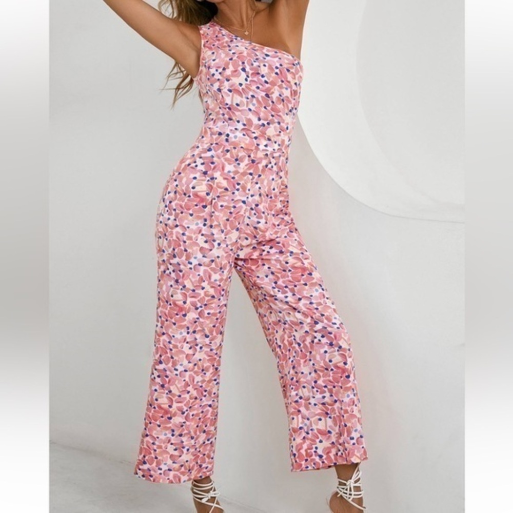 Floral Jumpsuit One Shoulder Size S (US4)